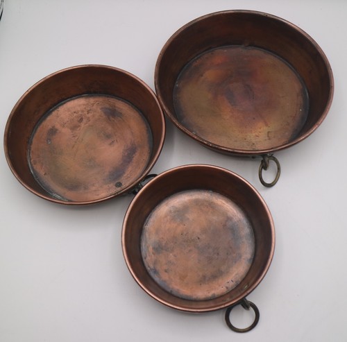 Set aus drei vintage kupfer - set,