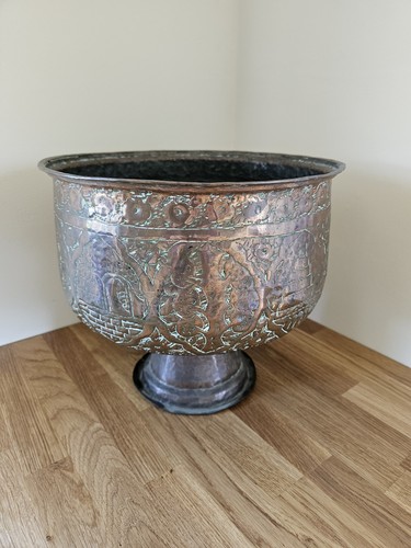 Große antike kupfer schale - kupfer,